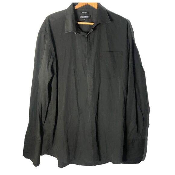 STACY ADAMS Shirt, Regular Fit, Black Size 17.5/34/35 - Picture 1 of 5